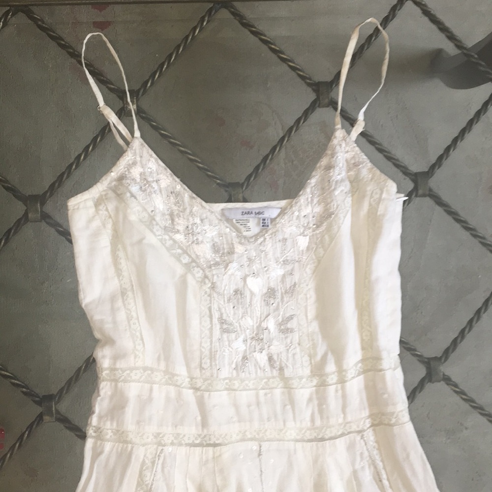 Zara cotton embroidered dress